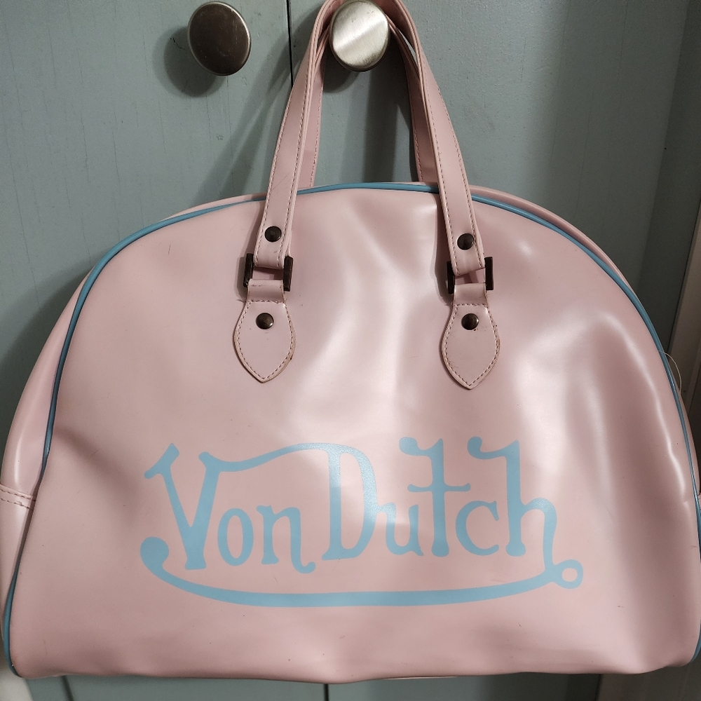 Vintage Von Dutch Pink With Blue Trim Bowling Bag
